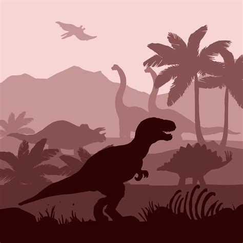 Dinosaur Silhouette Background