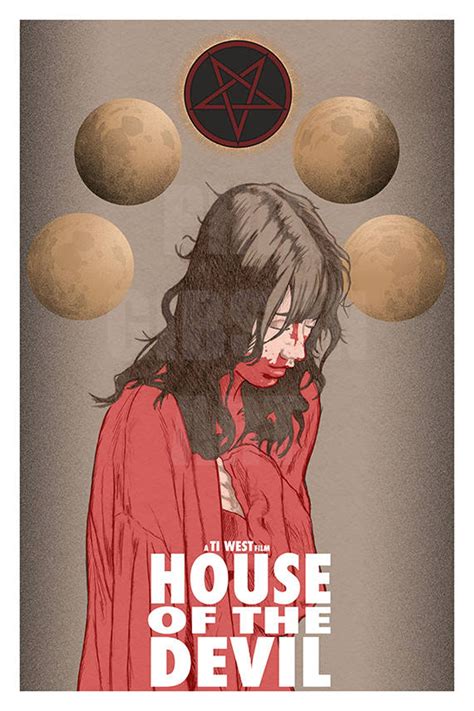 Original blood Moon House of the Devil Horror Movie Poster Art Print Halloween - Etsy