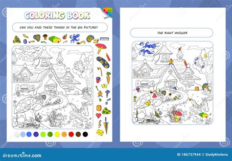 Coloring book game gnome stock illustration. Illustration of difficult ...