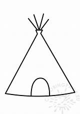 Teepee Coloring Pages Native Indian Tee Pee American Drawing Tent Tipi  sketch template