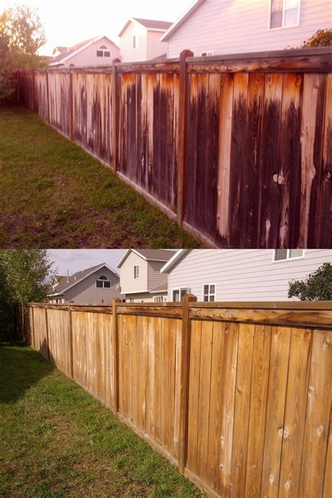 Pressure washing wood fence before and after pictures. | Pressure washing, Backyard, Wood fence