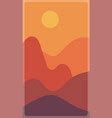 Sunrise in the mountains minimalistic Royalty Free Vector