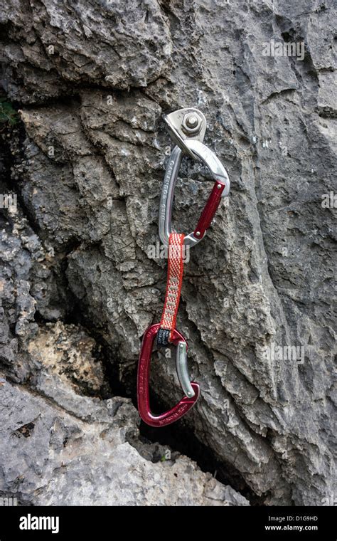 rock climbing, bolt, rope, clipping, quickdraw Stock Photo, Royalty ...