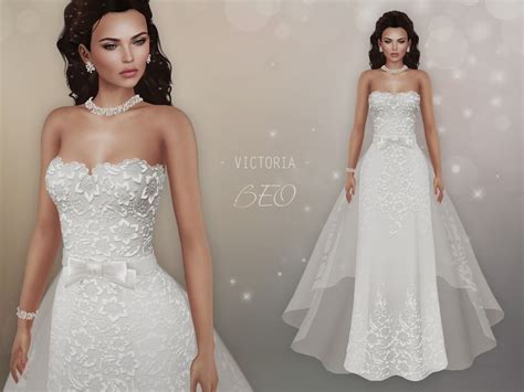 BEO - Victoria wedding gown | Sims 4 wedding dress, Sims 4 dresses ...