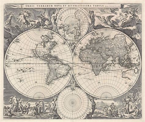 Antique World Map by N. Visscher (c.1658)