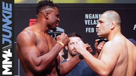 UFC on ESPN 1: Francis Ngannou vs Cain Velasquez ceremonial staredown - YouTube