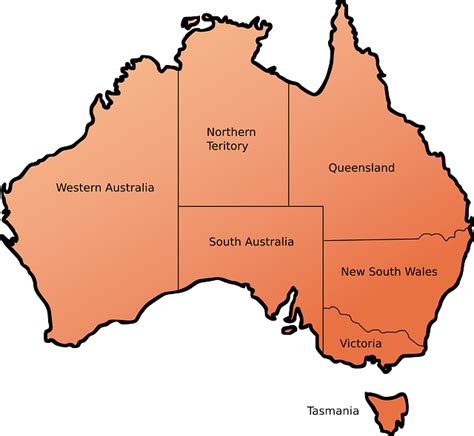 Australien Karte Territories - Kostenlose Vektorgrafik auf Pixabay