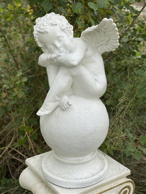 Baby Angel On Ball Cute Sleeping Angel Statue Garden Statue | Etsy