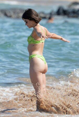 Lucy Hale – In a green bikini at Beach in Hawaii-05 – GotCeleb