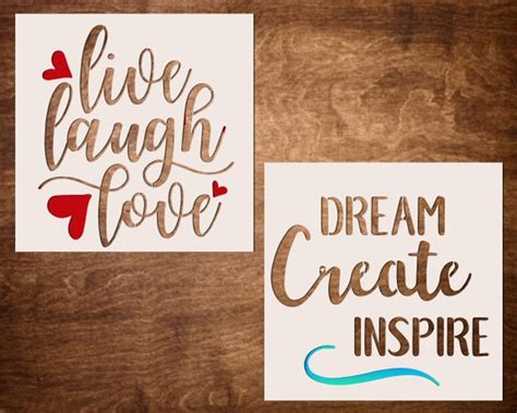 Inspirational Stencils Live Laugh Love Stencil and Dream | Etsy