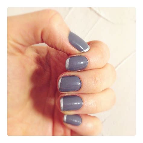 Funky French Manicure: Matte grey with silver tips | Minimal manicure ...