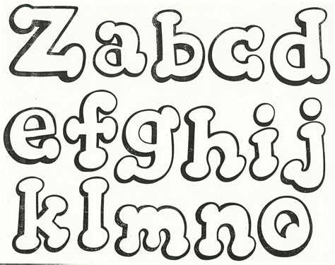 the letters are drawn in black ink and have different font styles on them, including one for ...
