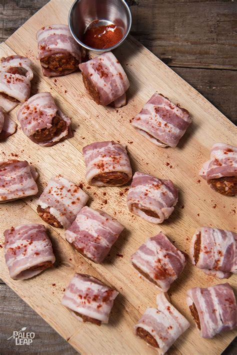 Bacon-Wrapped BBQ Sausage Bites Recipe | Paleo Leap