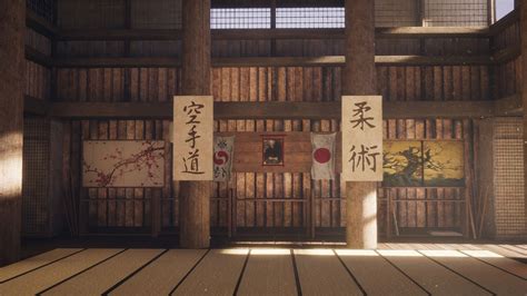 ArtStation - The dojo room, Marco Petracca | Japanese dojo, Dojo, Lovers art