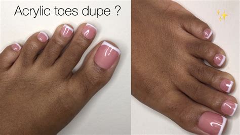 Acrylic Toes Dupe ? French Tip Toes At Home | Diy Press On Toe Nails | Born Pretty Gel Polish ...