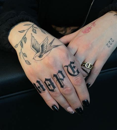 Finger Tattoos Words Ideas