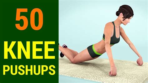 50 Knee Push-Ups Challenge [Beginner Arm and Chest Toning] - YouTube