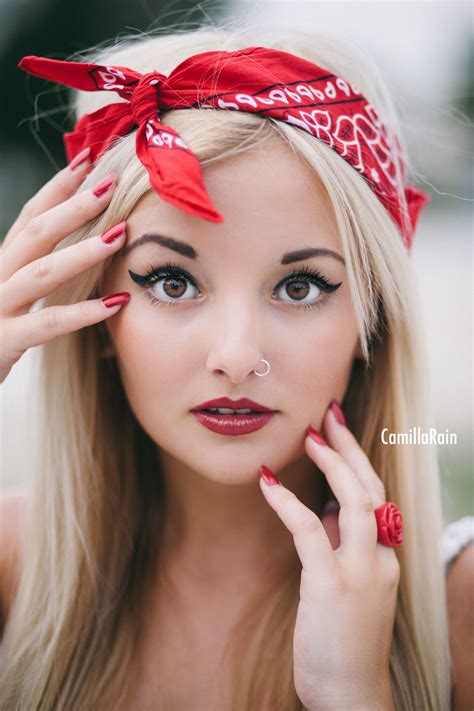 Red Bandana, Iconic, Red lips, senior portrait photography, American, Red, red nails, July 4th ...