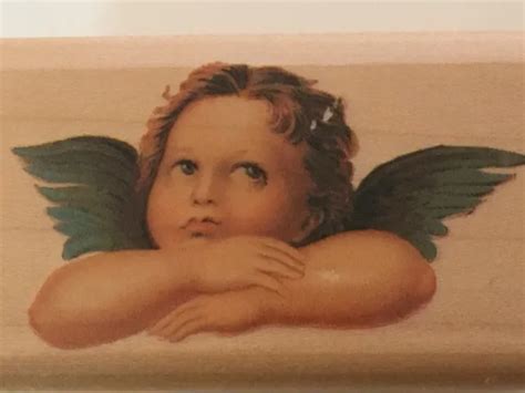 RUBBER STAMPEDE THOUGHTFUL Cherub Cynthia Hart Angel Religious Art Rubber Stamp $2.99 - PicClick