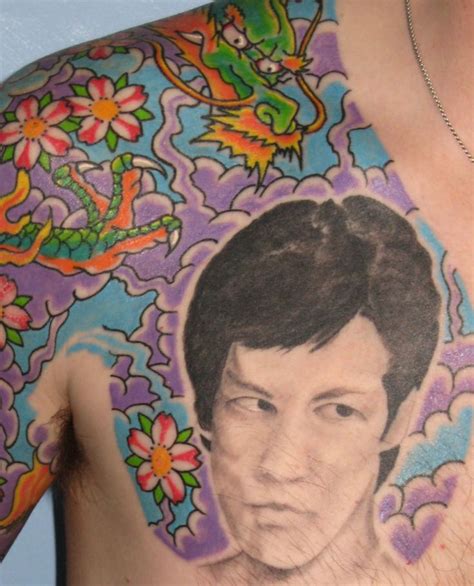 bruce lee dragon japanese chest irish street tattoo downpatrick belfast northern ireland ...