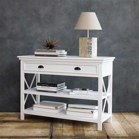 Table console en pin blanc L 120 cm | Maisons du Monde | Консольные столики, Камин декор, Мебель ...