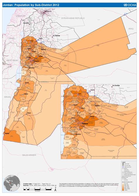 Document - Jordan Population by Sub-District Reference Map