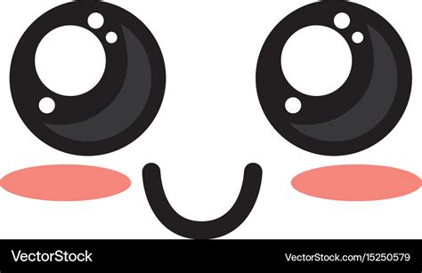 Cute kawaii beautiful face smile and happy Vector Image