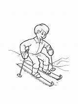 Skiing coloring pages sketch template