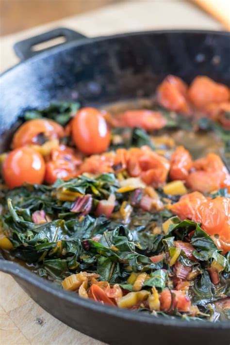 Spaghetti with Swiss Chard and Tomato | infinebalance.com recipe | Cherry tomato recipes ...