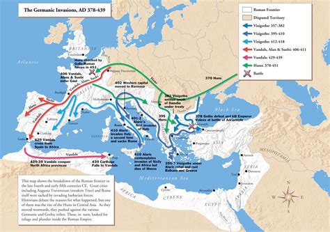 Barbarian Invasions, 378-479 | Roman empire map, Roman history, Roman ...