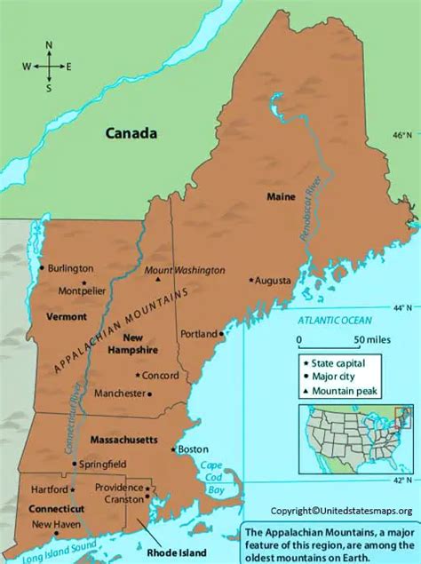 Labeled Maine Map With Capital & Cities In PDF