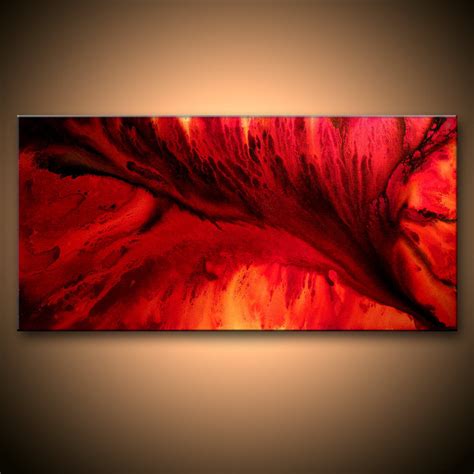 Large Original Abstract painting Red Black Contemporary moder Fine Art – New Wave Art Gallery
