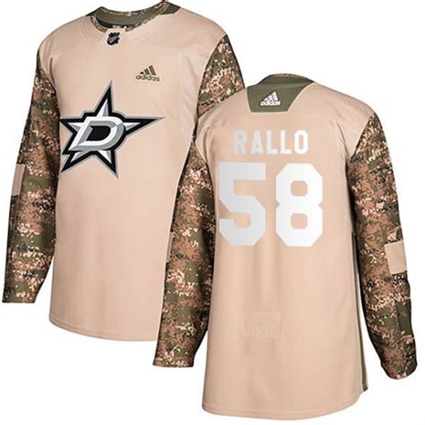 Men's Authentic Dallas Stars Greg Rallo Adidas Veterans Day Practice Jersey - Camo