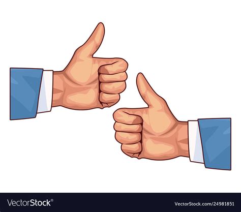 Two thumbs up hands Royalty Free Vector Image - VectorStock