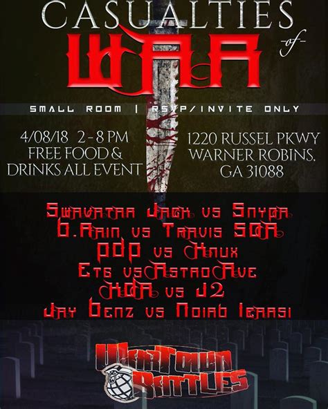 Casualties of War: Small Room - WarTown Battles | Battle Rap Event | VerseTracker