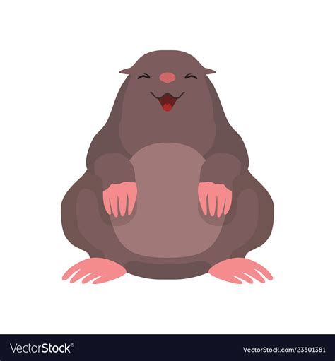 Cute mole lovely animal cartoon character front Vector Image