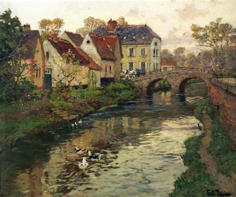 Fritz Thaulow - Small town near La Panne (1905) | Architecture painting, Landscape art, European ...