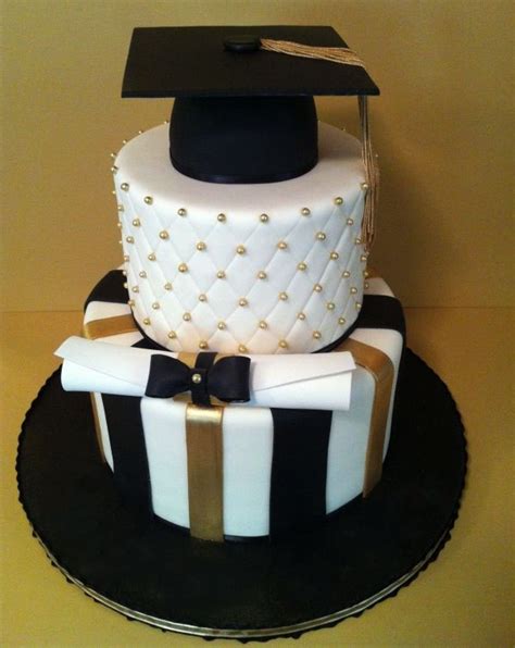 Black Gold Graduation Cake - Best graduation cakes ideas