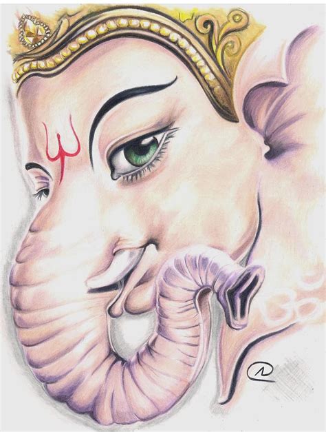 Ganesh Ji Drawing by Akshay Nair