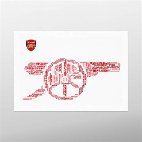 Arsenal Legends by wordbird.ie | Personalised Word Art | Soccer Gifts