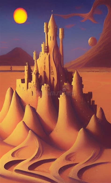 Sand Castles - Abstract Digital Art Stock Illustration - Illustration ...