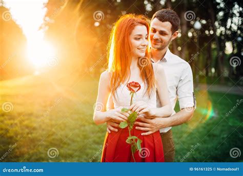 Love Couple Hugs on Sunset, Romantic Meeting Stock Image - Image of girl, leisure: 96161325