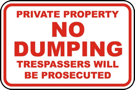 Private Property No Dumping Sign - Get 10% Off Now