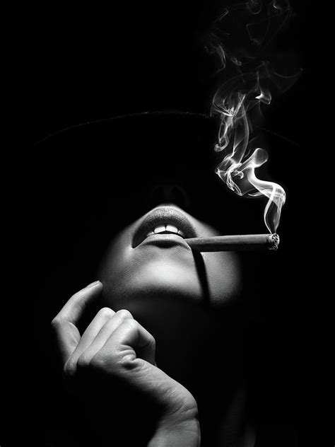 Woman smoking a cigar Photograph by Johan Swanepoel - Pixels