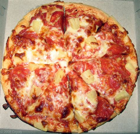 Pepperoni, pineapple, and garlic pizza. | From Pizza Palace … | Flickr