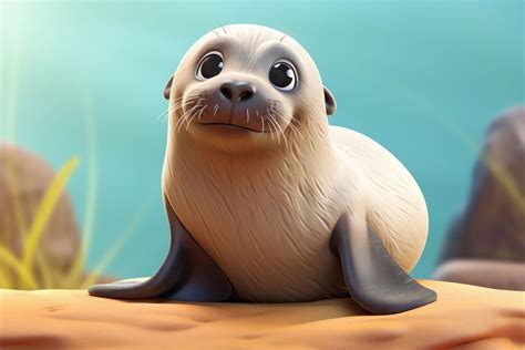 Seal wildlife cartoon animal. AI | Free Photo Illustration - rawpixel