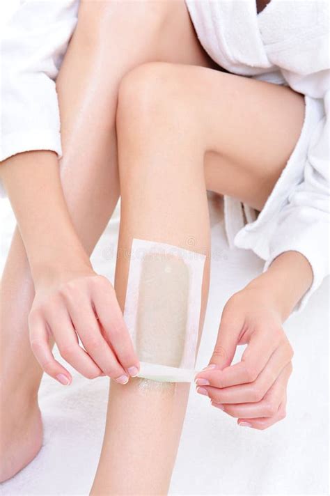 Depilation on the Female Legs with Waxing Stock Image - Image of female, therapy: 10058303