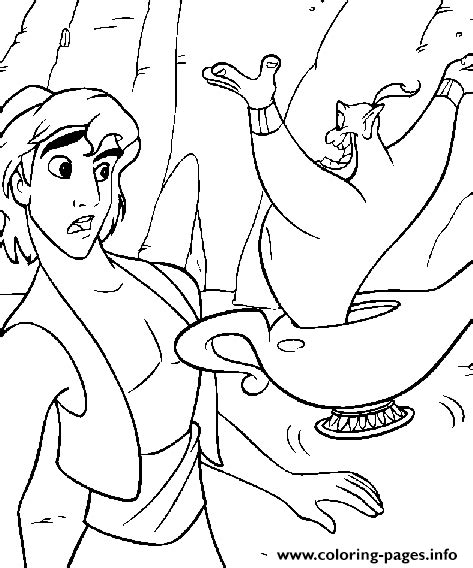 Aladdin Found Magic Lamp Disney Coloring Pages7d39 Coloring page Printable