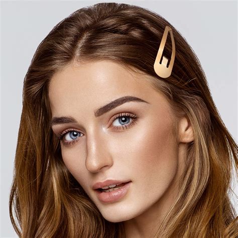 6 Pieces Large Metal Snap Hair Clips No Slip Hair Barrettes Girls Women Hair Accessories (Gold ...
