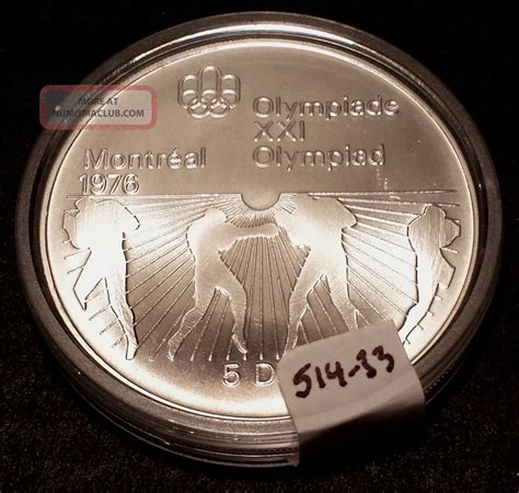 1976 Montreal Olympics Silver 5 Dollar Coin